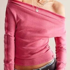 (M) We The Free Gigi Long-Sleeve Tee Pink